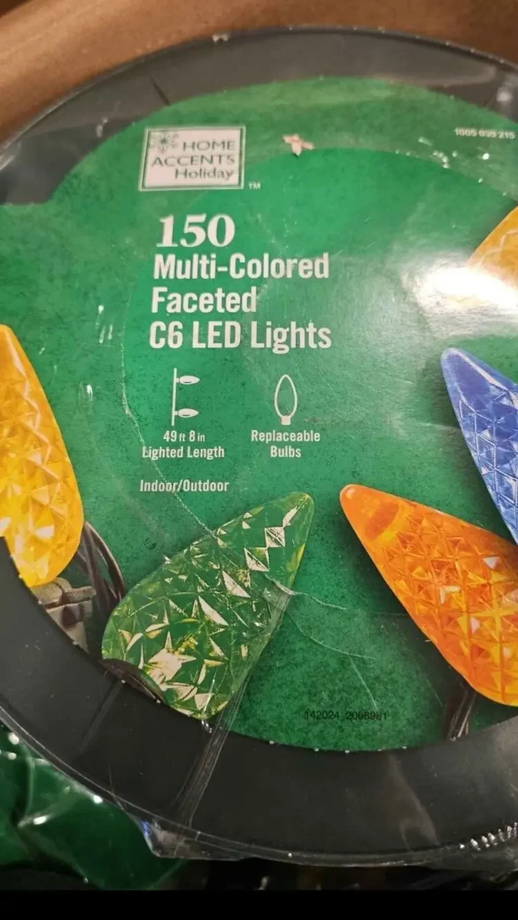 Home Accents LED Lights 150 C6 Multi-Color Green Wire In A Roll 49.8 Ft Holiday